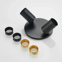 Arcchio spot Brinja, zwart, rond, Ø 6 cm, 2-lamps, GU10