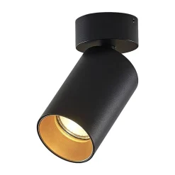 Arcchio spot Brinja, zwart, rond, 13 cm hoog, Ø 6 cm