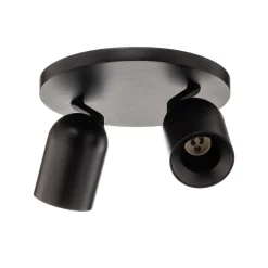 Arcchio spot Brinja, zwart, rond, Ø 7 cm, 2-lamps, GU10