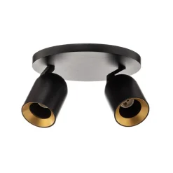 Arcchio spot Brinja, zwart, rond, Ø 7 cm, 2-lamps, GU10