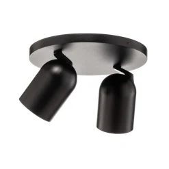 Arcchio spot Brinja, zwart, rond, Ø 7 cm, 2-lamps, GU10