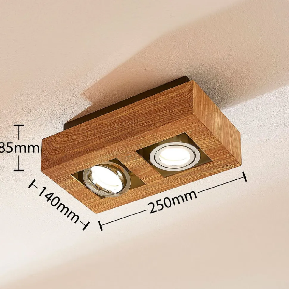 Arcchio spot Vince, 25 cm, houtkleurig, metaal, GU10