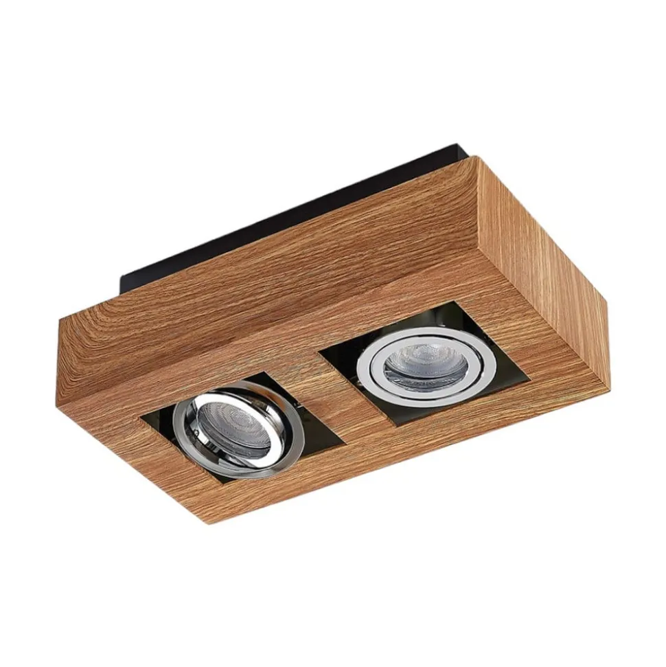 Arcchio spot Vince, 25 cm, houtkleurig, metaal, GU10