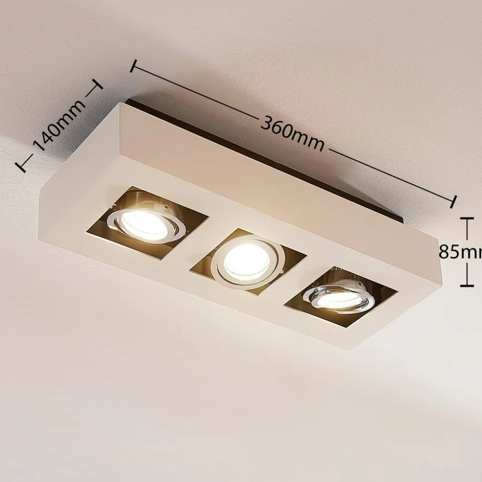 Arcchio spot Vince, 36 cm, 3-lamps, wit/chroom, GU10