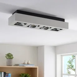 Arcchio spot Vince, 47 cm, 4-lamps, wit/chroom, GU10