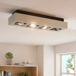 Arcchio spot Vince, 47 cm, 4-lamps, wit/chroom, GU10