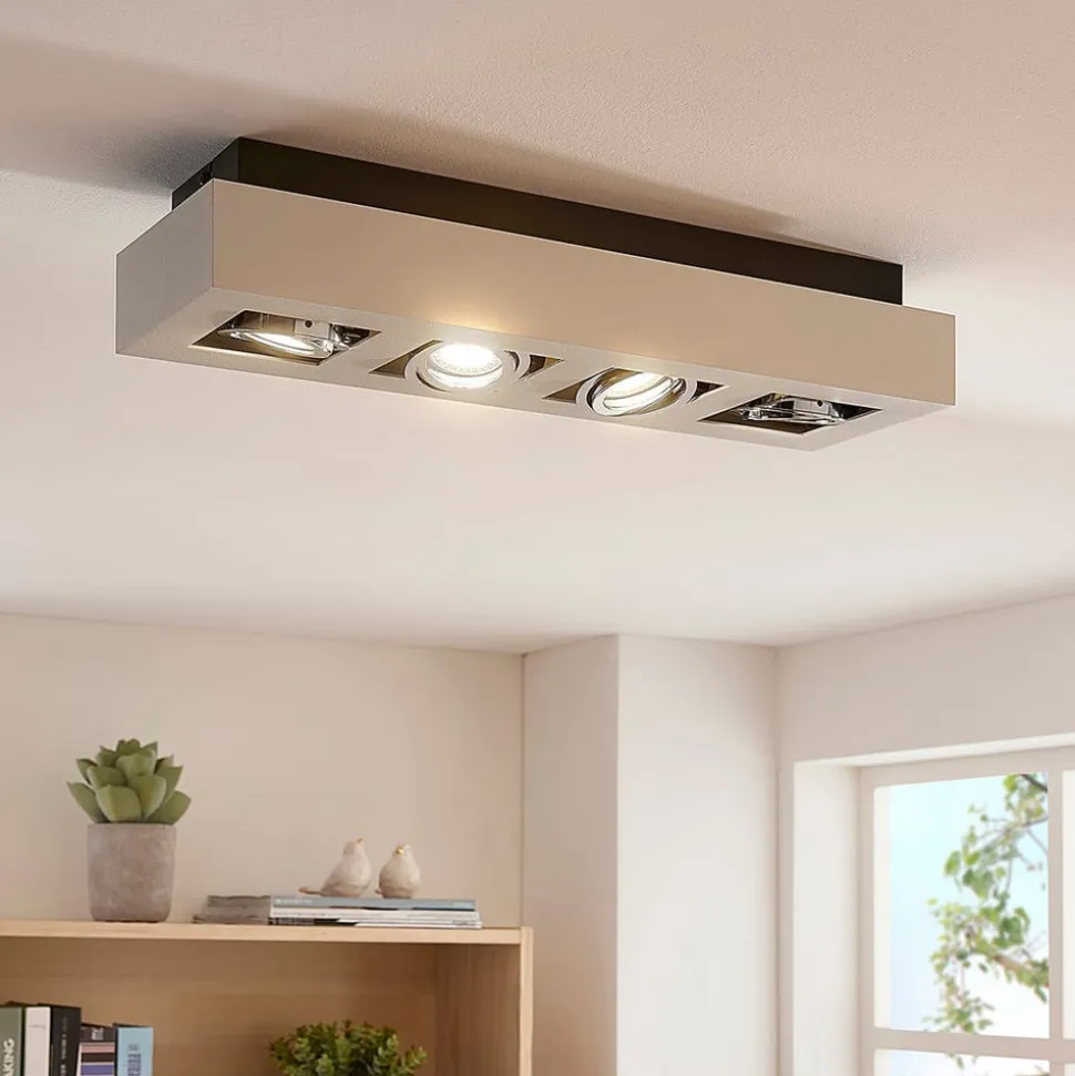 Arcchio spot Vince, 47 cm, 4-lamps, wit/chroom, GU10