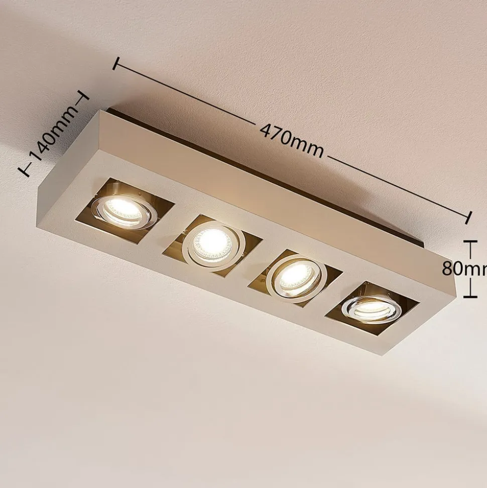 Arcchio spot Vince, 47 cm, 4-lamps, wit/chroom, GU10