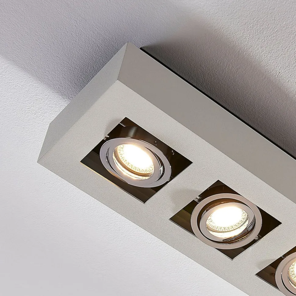 Arcchio spot Vince, 47 cm, 4-lamps, wit/chroom, GU10