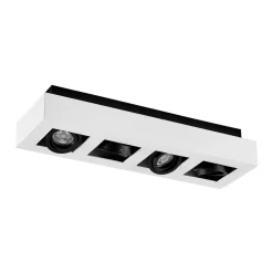 Arcchio spot Vince, 47 cm, 4-lamps, wit/zwart, GU10