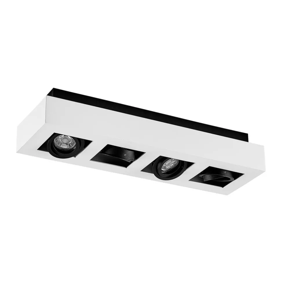 Arcchio spot Vince, 47 cm, 4-lamps, wit/zwart, GU10