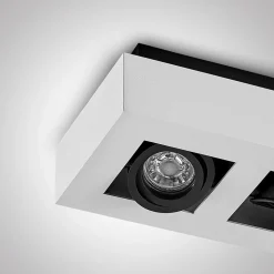 Arcchio spot Vince, 47 cm, 4-lamps, wit/zwart, GU10