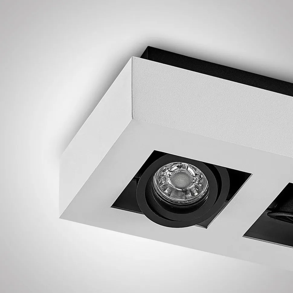 Arcchio spot Vince, 47 cm, 4-lamps, wit/zwart, GU10