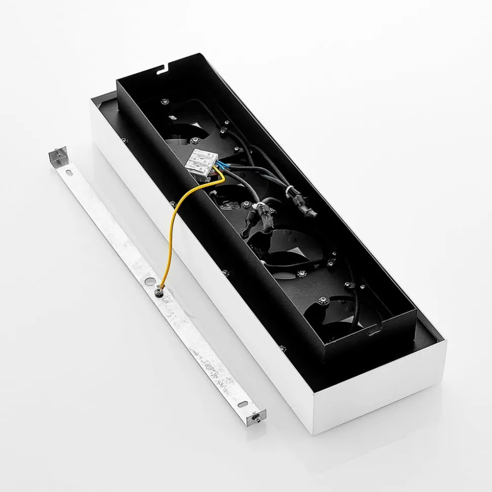 Arcchio spot Vince, 47 cm, 4-lamps, wit/zwart, GU10