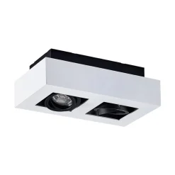 Arcchio spot Vince, 25 cm, 2-lamps, wit/zwart, GU10