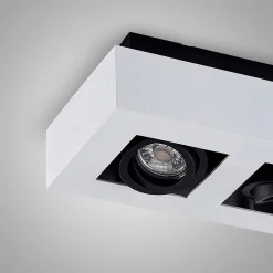 Arcchio spot Vince, 25 cm, 2-lamps, wit/zwart, GU10