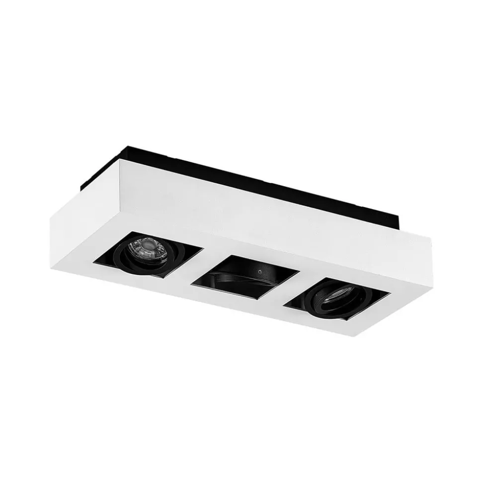 Arcchio spot Vince, 36 cm, 3-lamps, wit/zwart, GU10