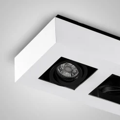 Arcchio spot Vince, 36 cm, 3-lamps, wit/zwart, GU10