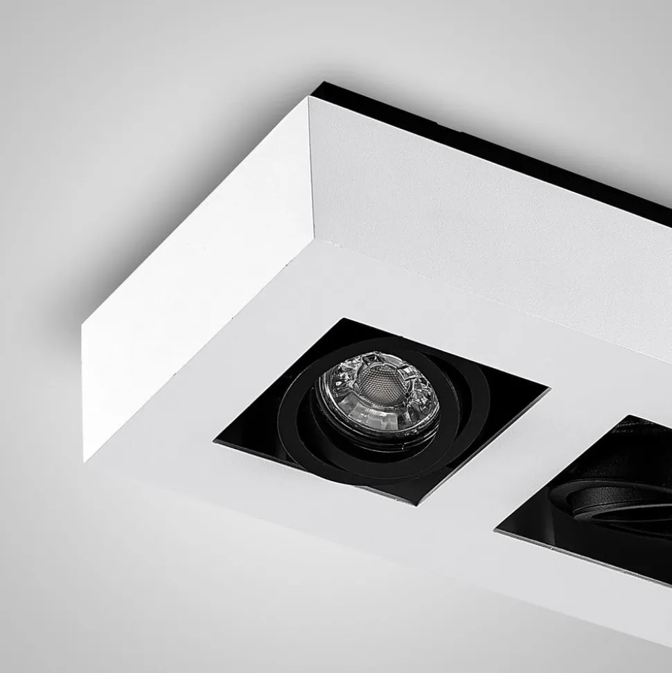 Arcchio spot Vince, 36 cm, 3-lamps, wit/zwart, GU10