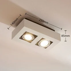 Arcchio spot Vince, 25 cm, 2-lamps, wit/chroom, GU10