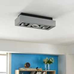 Arcchio spot Vince, 36 cm, 3-lamps, zilver, GU10