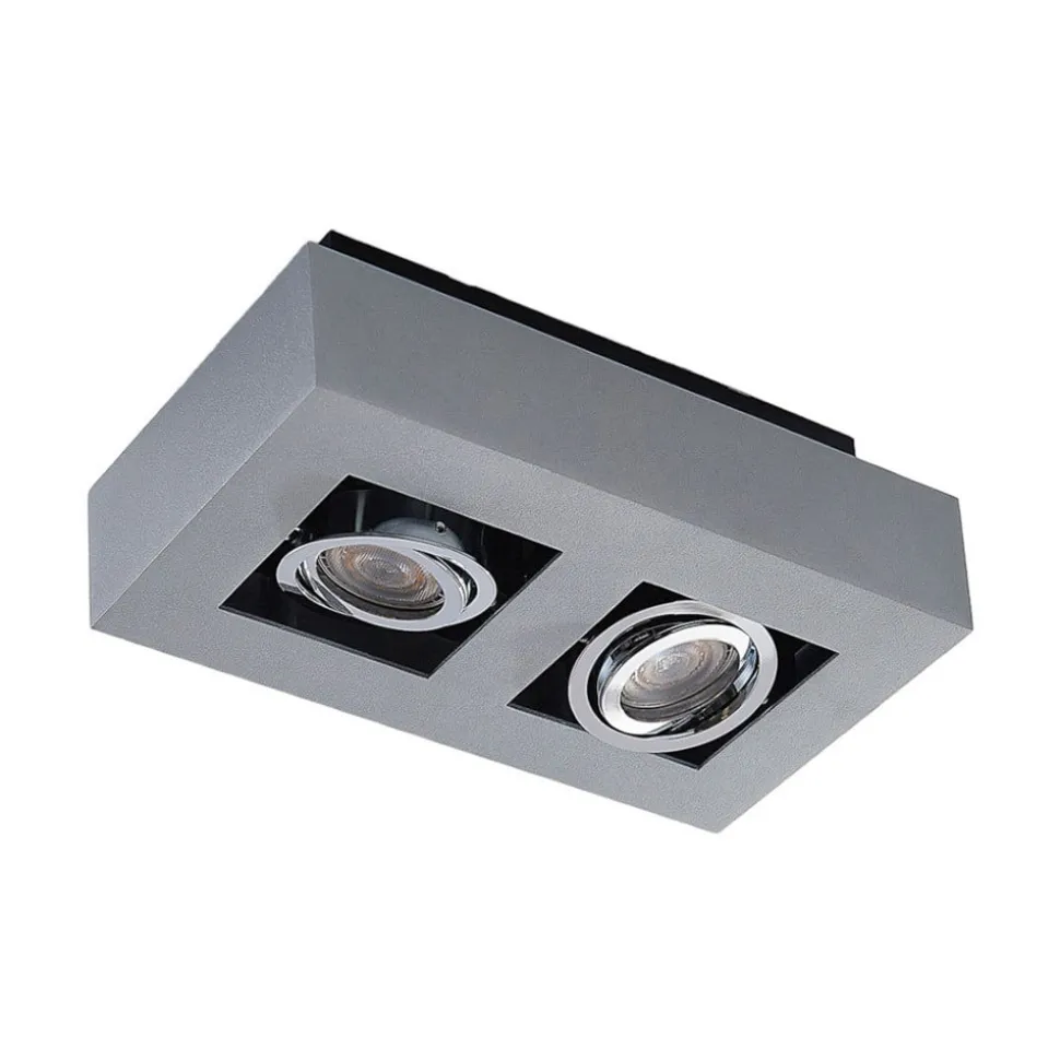 Arcchio spot Vince, 25 cm, 2-lamps, zilver, GU10