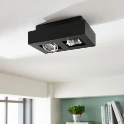 Arcchio spot Vince, 25 cm, zwart, metaal, GU10