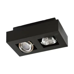 Arcchio spot Vince, 25 cm, zwart, metaal, GU10