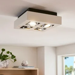 Arcchio spot Vince, 25 x 25 cm, 4-lamps, wit/chroom, GU10