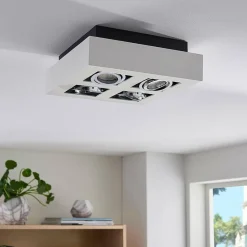 Arcchio spot Vince, 25 x 25 cm, 4-lamps, wit/chroom, GU10