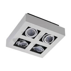 Arcchio spot Vince, 25 x 25 cm, 4-lamps, wit/chroom, GU10