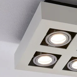 Arcchio spot Vince, 25 x 25 cm, 4-lamps, wit/chroom, GU10