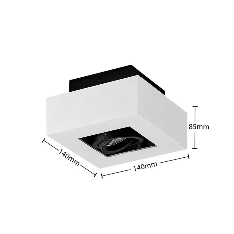 Arcchio spot Vince, 14 x 14 cm, wit/zwart, GU10