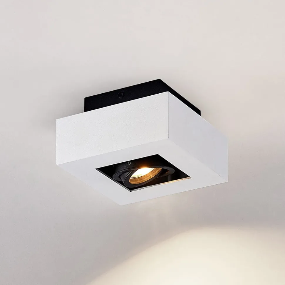 Arcchio spot Vince, 14 x 14 cm, wit/zwart, GU10