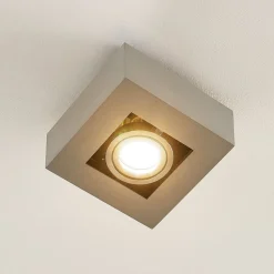 Arcchio spot Vince, 14 x 14 cm, zilver, metaal, GU10