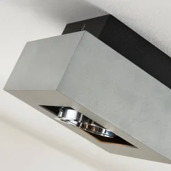 Arcchio spot Vince, 14 x 14 cm, zilver, metaal, GU10