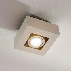 Arcchio spot Vince, 14 x 14 cm, wit/chroom, metaal, GU10