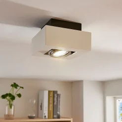 Arcchio spot Vince, 14 x 14 cm, wit/chroom, metaal, GU10