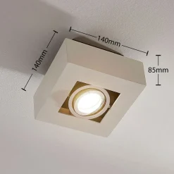 Arcchio spot Vince, 14 x 14 cm, wit/chroom, metaal, GU10