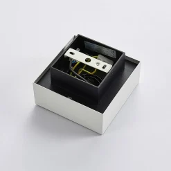 Arcchio spot Vince, 14 x 14 cm, wit/chroom, metaal, GU10