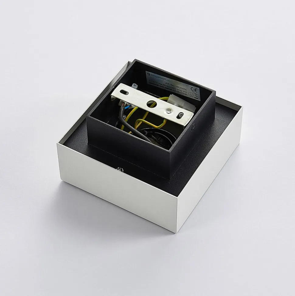 Arcchio spot Vince, 14 x 14 cm, wit/chroom, metaal, GU10