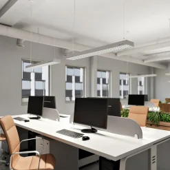 Arcchio Susi LED kantoor hanglamp, zilver, 120 cm, 4000K, DALI