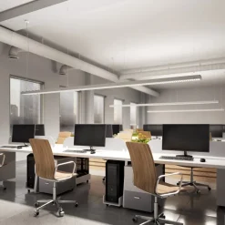 Arcchio Susi LED kantoor hanglamp, zilver, 120 cm, 4000K, DALI