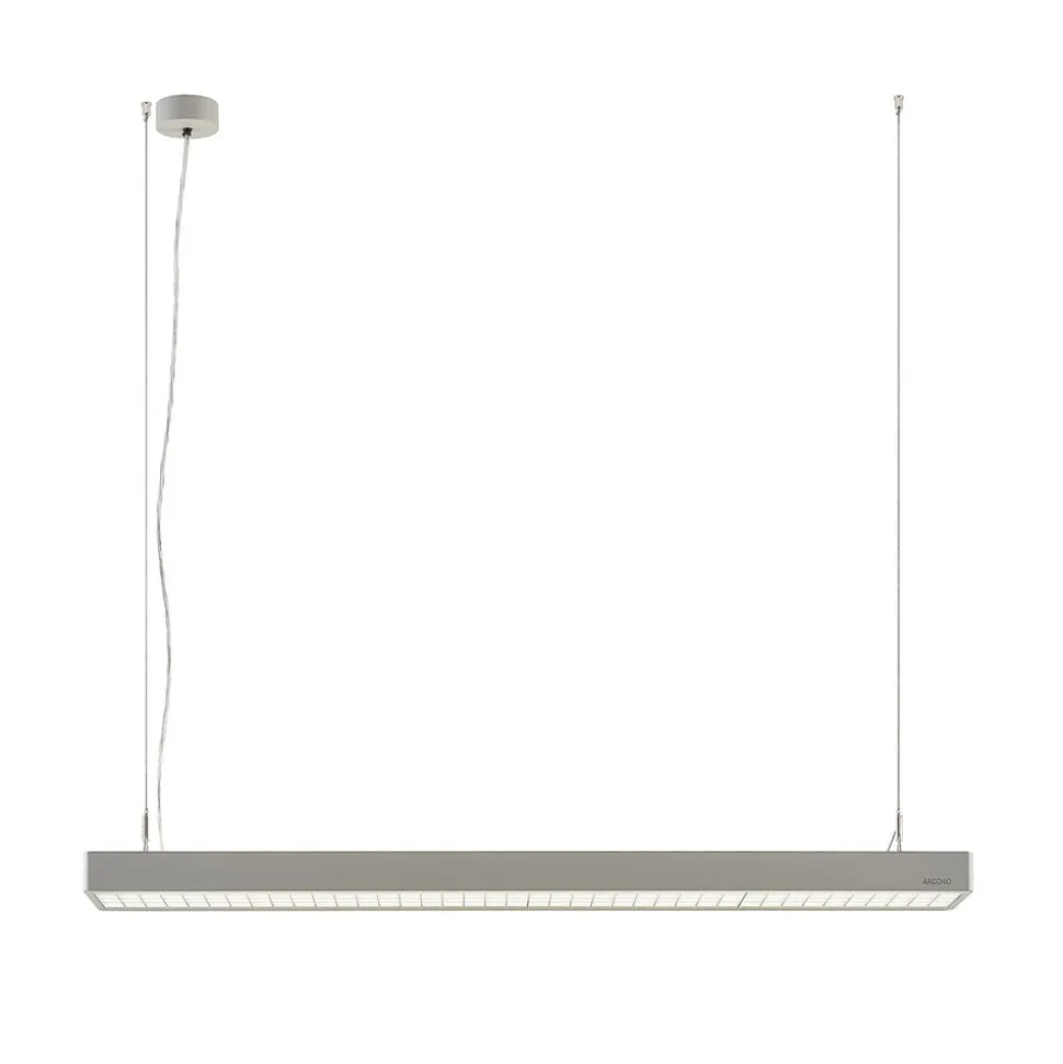 Arcchio Susi LED kantoor hanglamp, zilver, 120 cm, 4000K, DALI