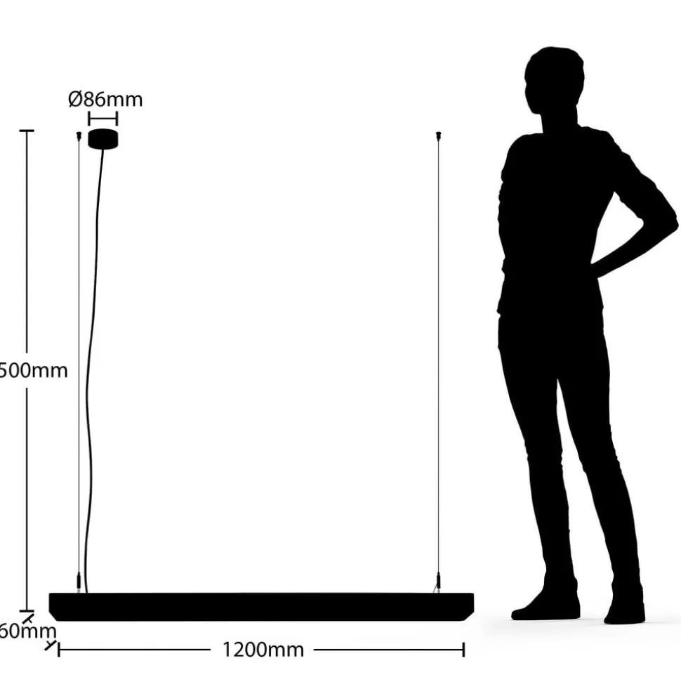 Arcchio Susi LED kantoor hanglamp, zilver, 120 cm, 4000K, DALI