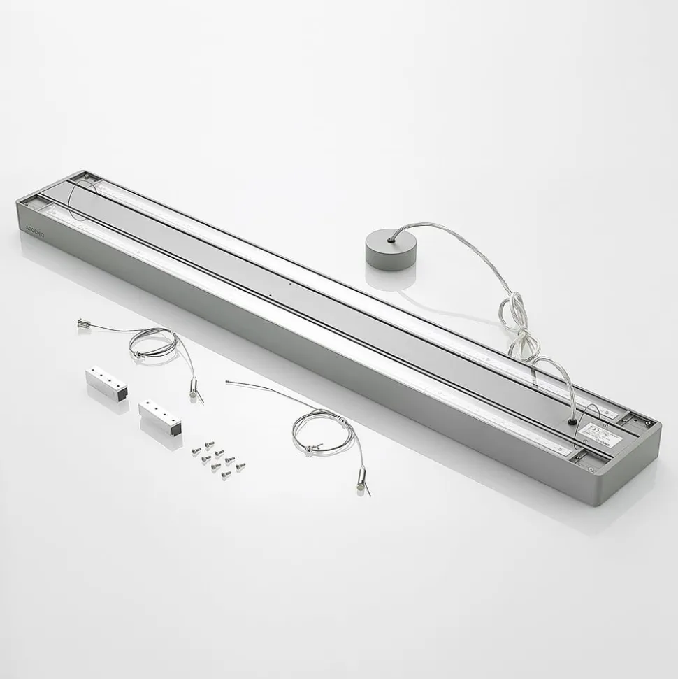Arcchio Susi LED kantoor hanglamp, zilver, 120 cm, 4000K, DALI