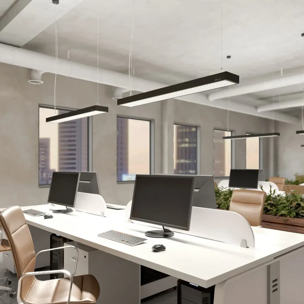 Arcchio Susi LED kantoor hanglamp, zwart, 120cm, 4000K, DALI