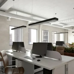 Arcchio Susi LED kantoor hanglamp, zwart, 120cm, 4000K, DALI