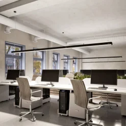 Arcchio Susi LED kantoor hanglamp, zwart, 120cm, 4000K, DALI