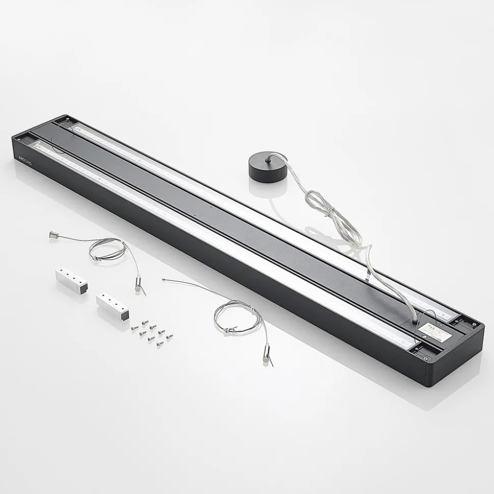 Arcchio Susi LED kantoor hanglamp, zwart, 120cm, 4000K, DALI